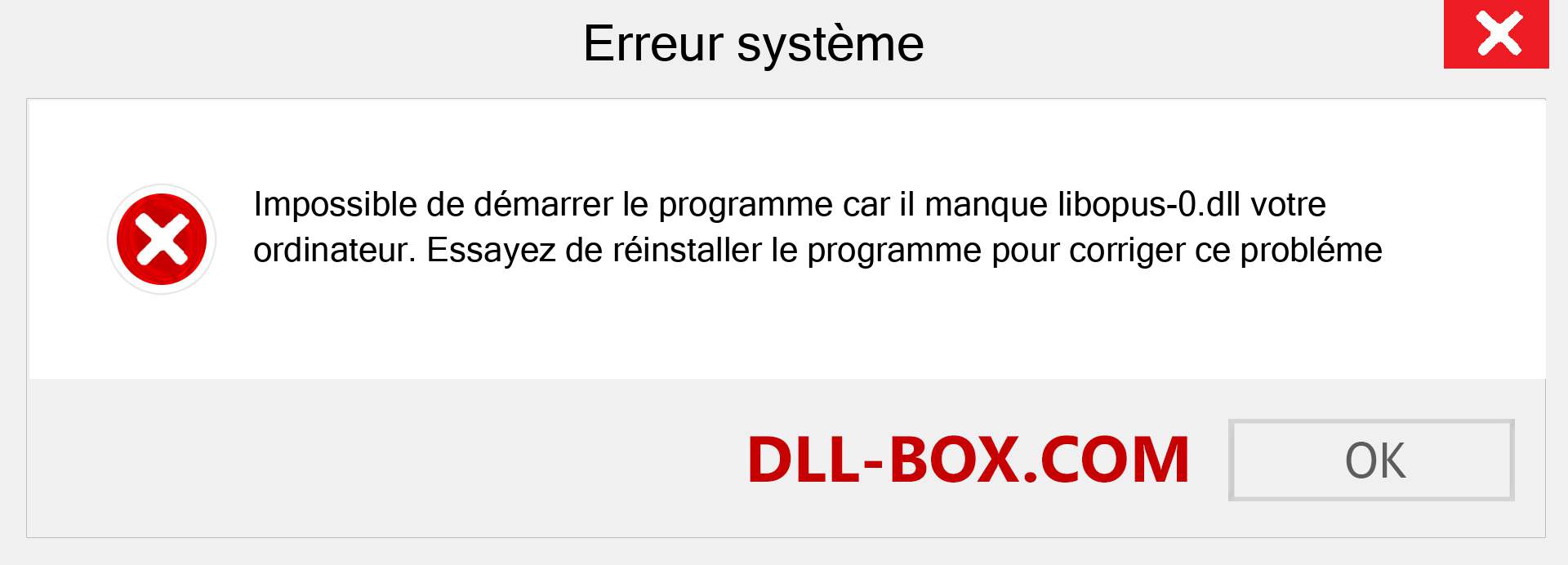 Le fichier libopus-0.dll est manquant ?. Télécharger pour Windows 7, 8, 10 - Correction de l'erreur manquante libopus-0 dll sur Windows, photos, images