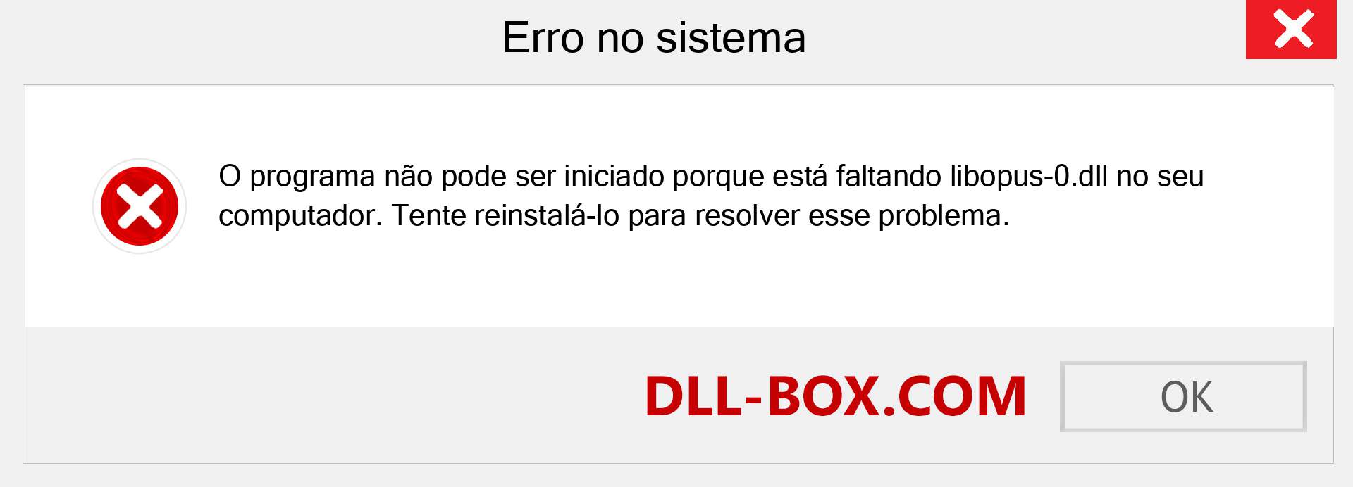 Arquivo libopus-0.dll ausente ?. Download para Windows 7, 8, 10 - Correção de erro ausente libopus-0 dll no Windows, fotos, imagens