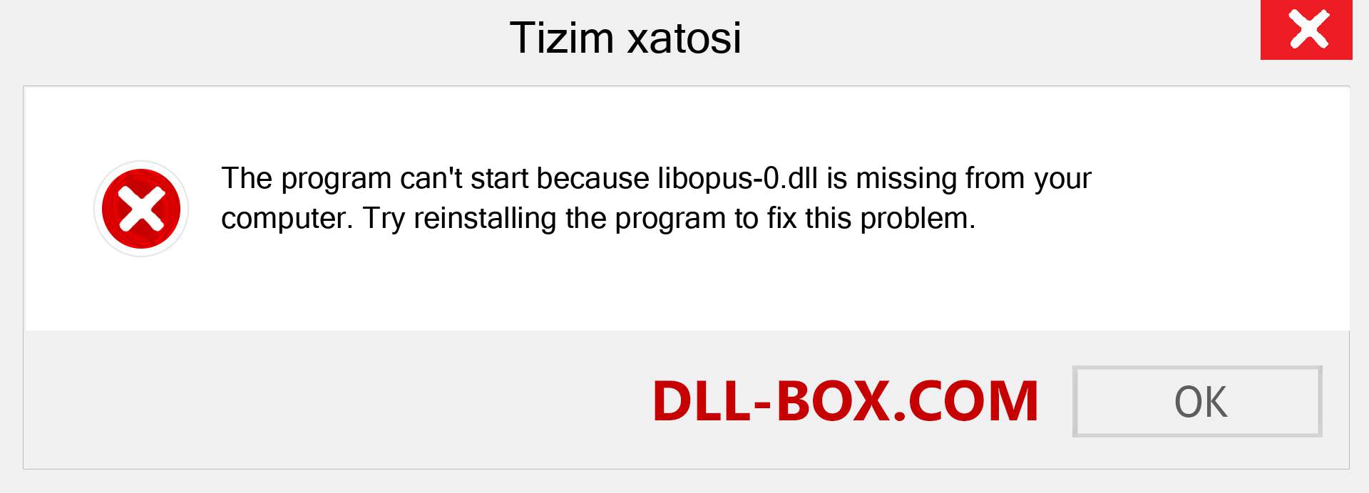libopus-0.dll fayli yo'qolganmi?. Windows 7, 8, 10 uchun yuklab olish - Windowsda libopus-0 dll etishmayotgan xatoni tuzating, rasmlar, rasmlar